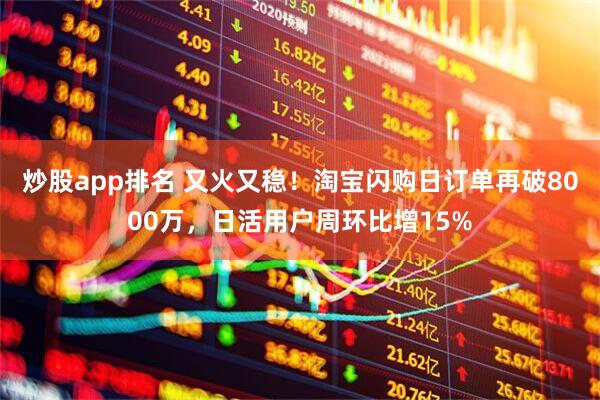 炒股app排名 又火又稳！淘宝闪购日订单再破8000万，日活用户周环比增15%